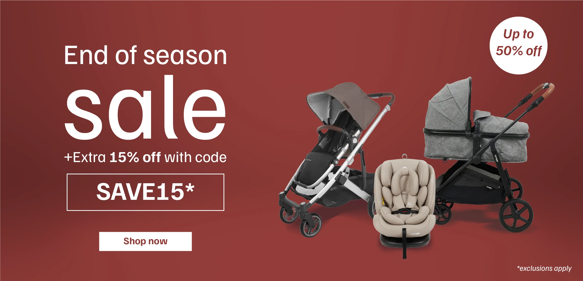 End of Season Sale - Up to 50% Off