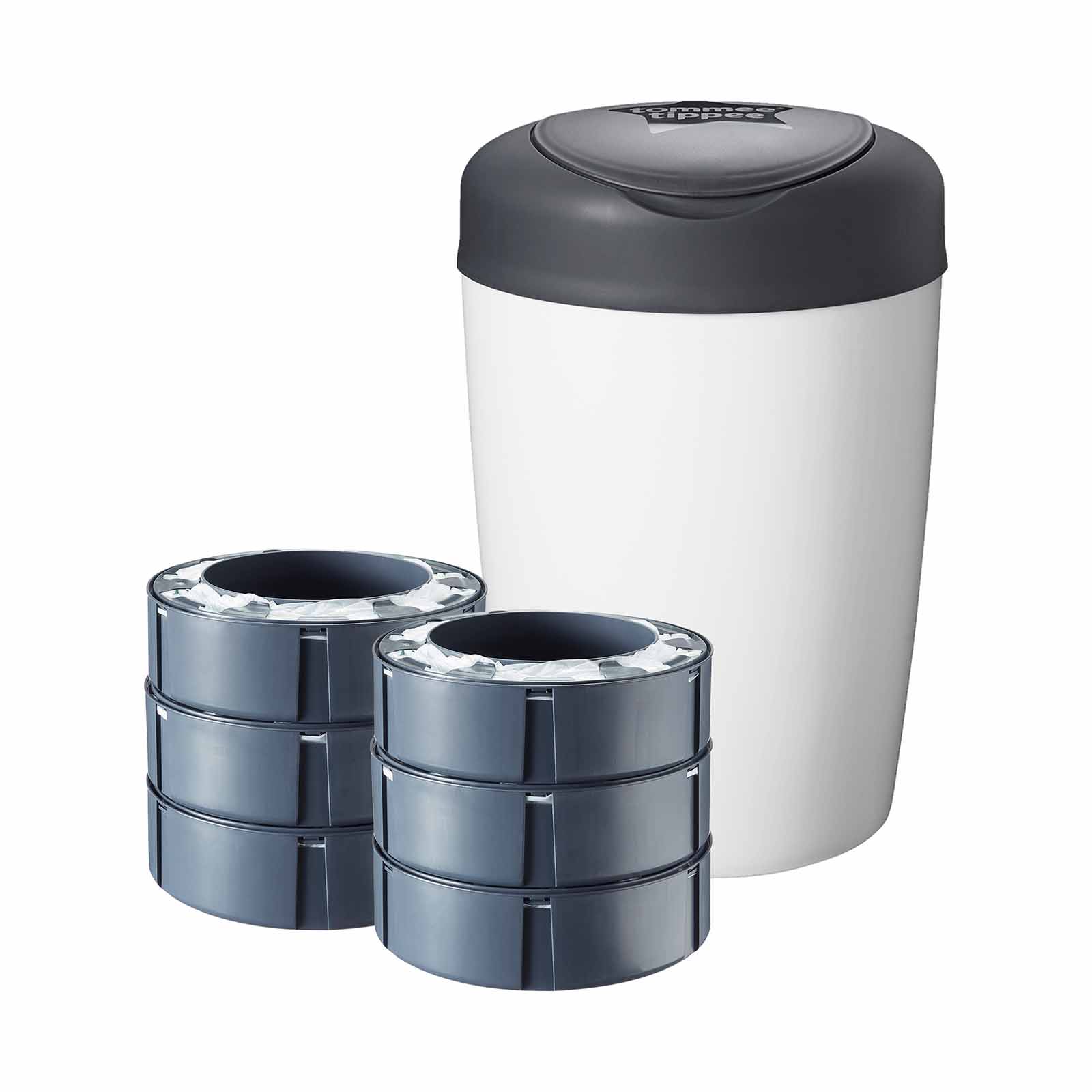 Tommee Tippee Simplee Sangenic Nappy Bin with Cassettes White