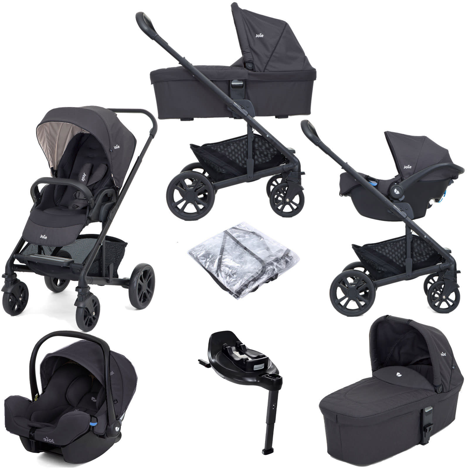 Joie Chrome Trio i Snug2 Travel System with Carrycot ISOFIX i Base Encore Ember The Nursery Store