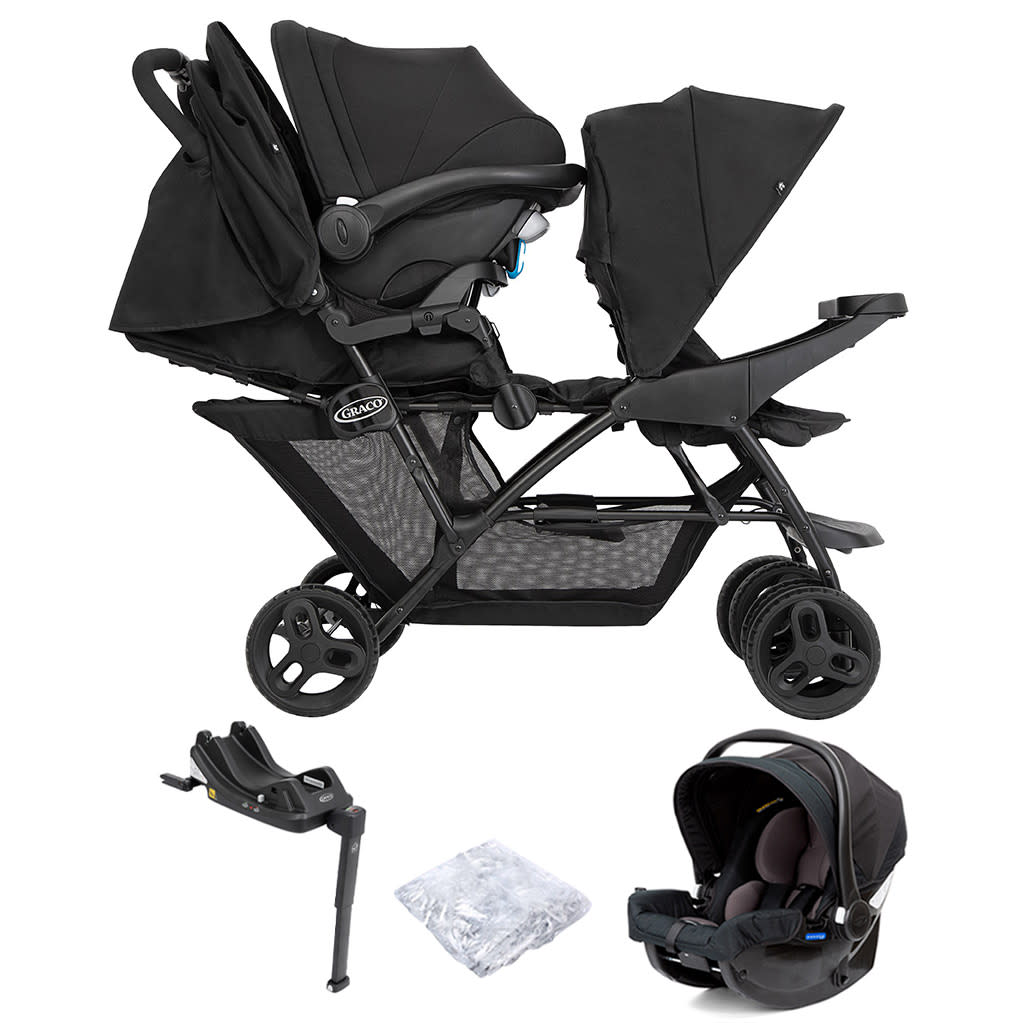 Graco Blaaze Stadium Duo Tandem Travel System with i Size Car Seat Base 2 Piece Accessories Night Sky The Nursery Store