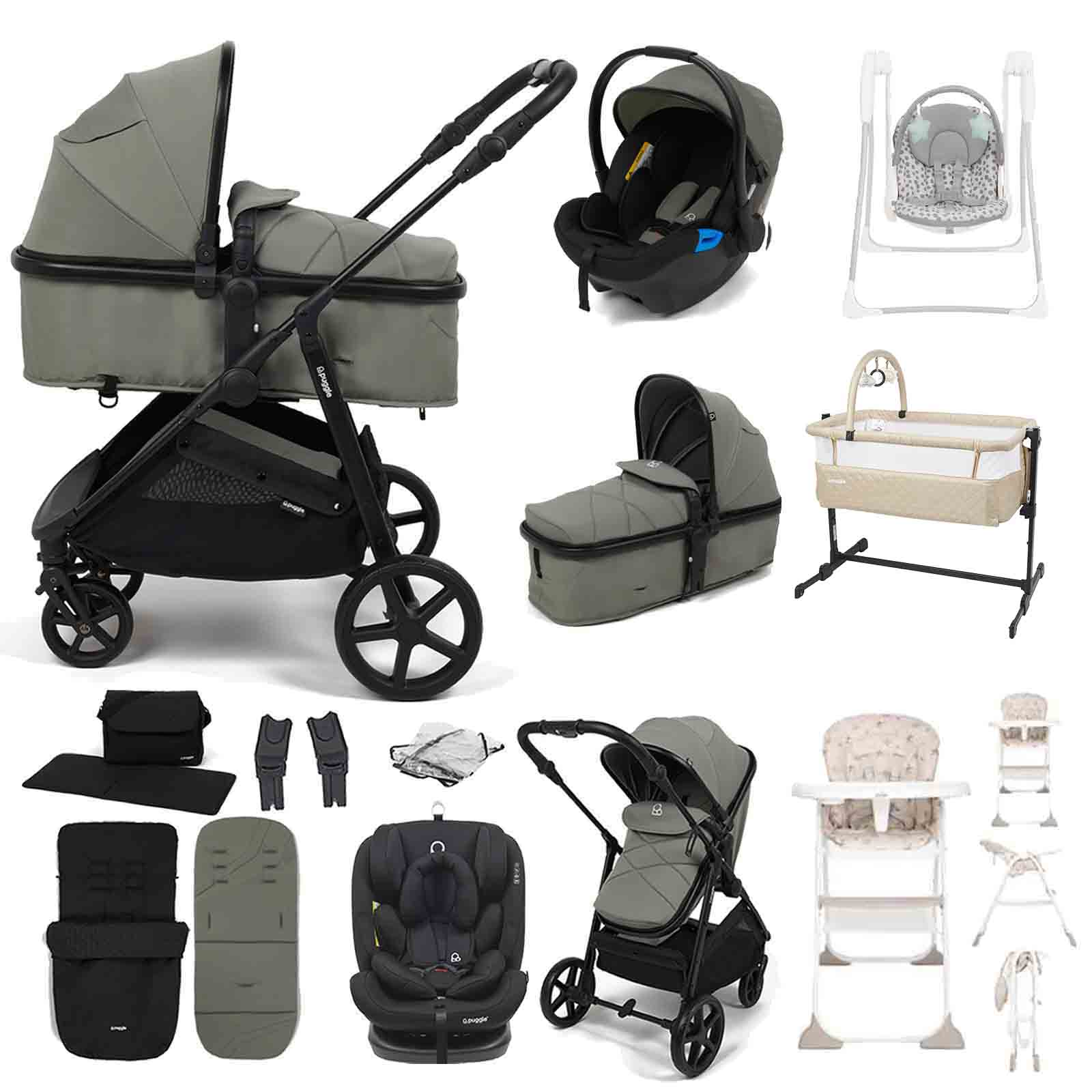 Monaco XT 2 1 Travel System 2 Car Seats 13 Piece Bundle Seagrass