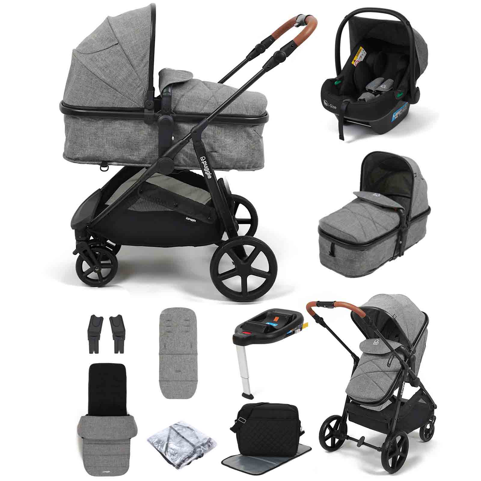 Monaco XT 2 1 i R129 Travel System ISOFIX Base Footmuff & Changing Bag Graphite
