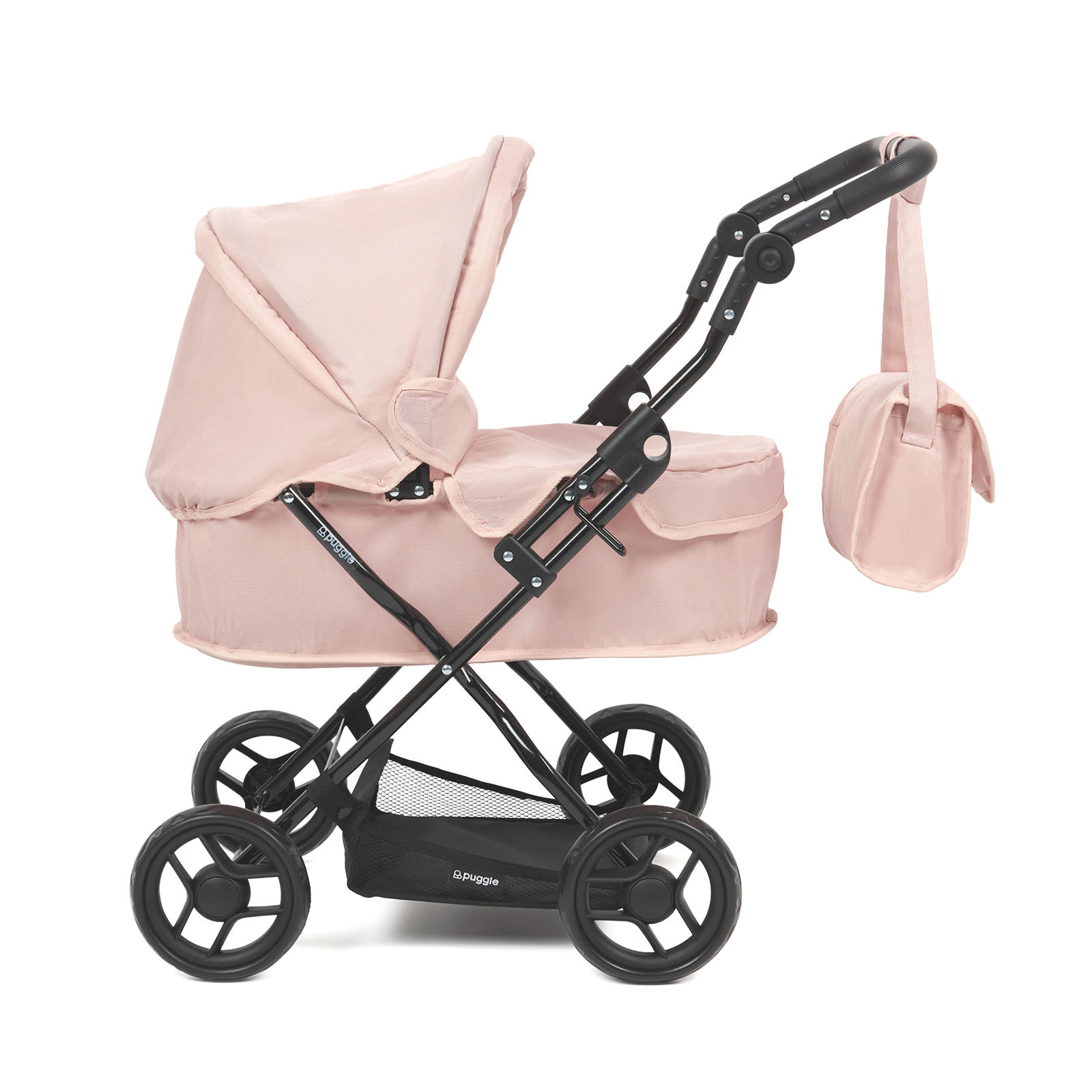 Puggle Mini Monaco Dolls Pram Stroller with Bag Blush Pink 3 6 Years The Nursery Store