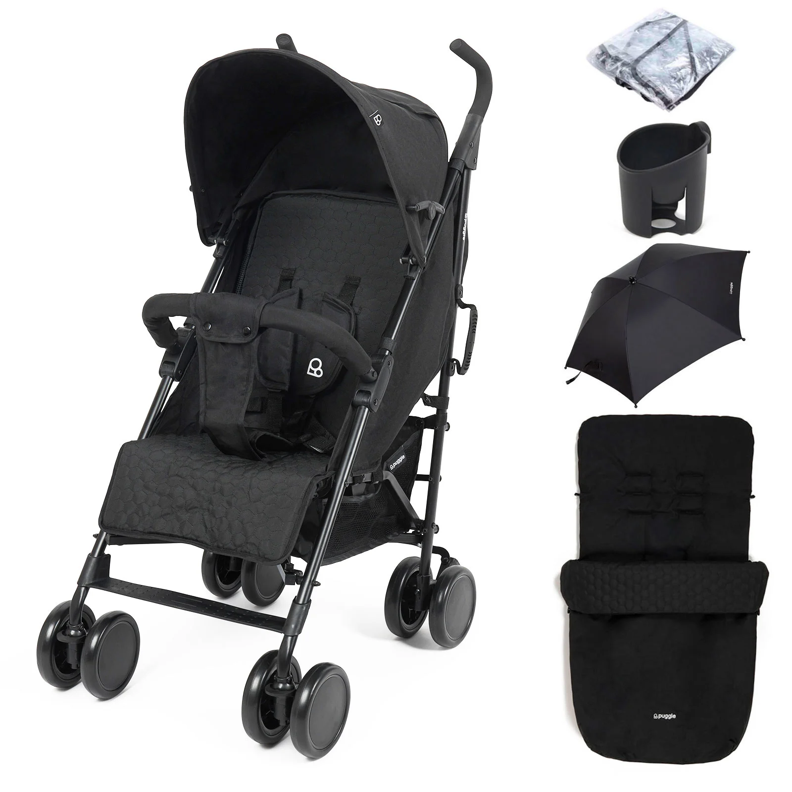 Black stroller with footmuff on sale