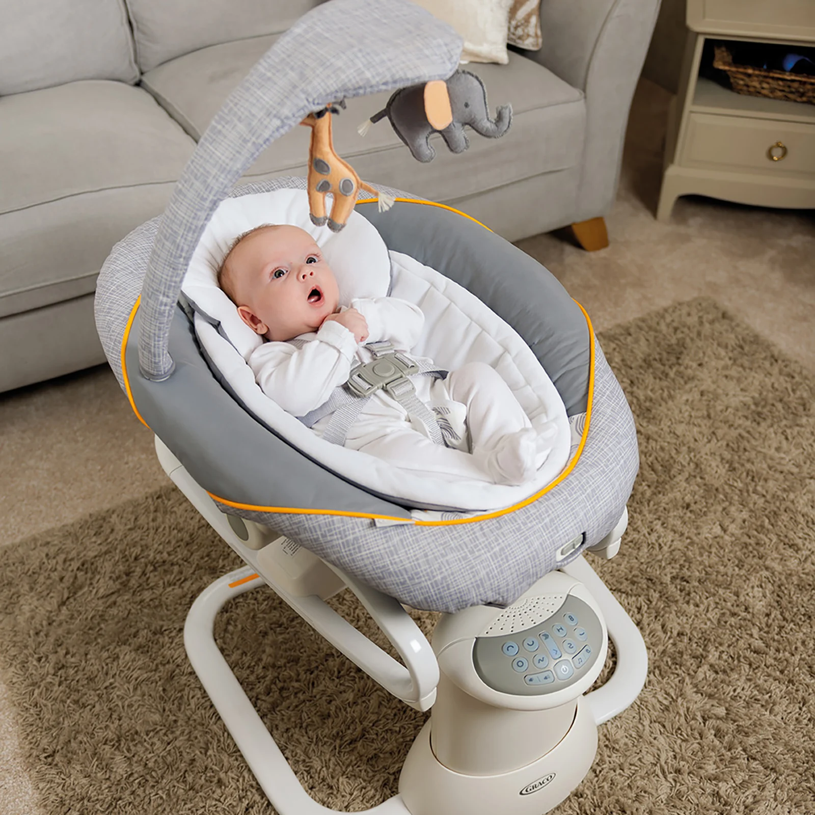 Graco All Ways Soother 2 in 1 Swing Rocker with Vibration Musical Sounds Stargazer Grey The Nursery Store