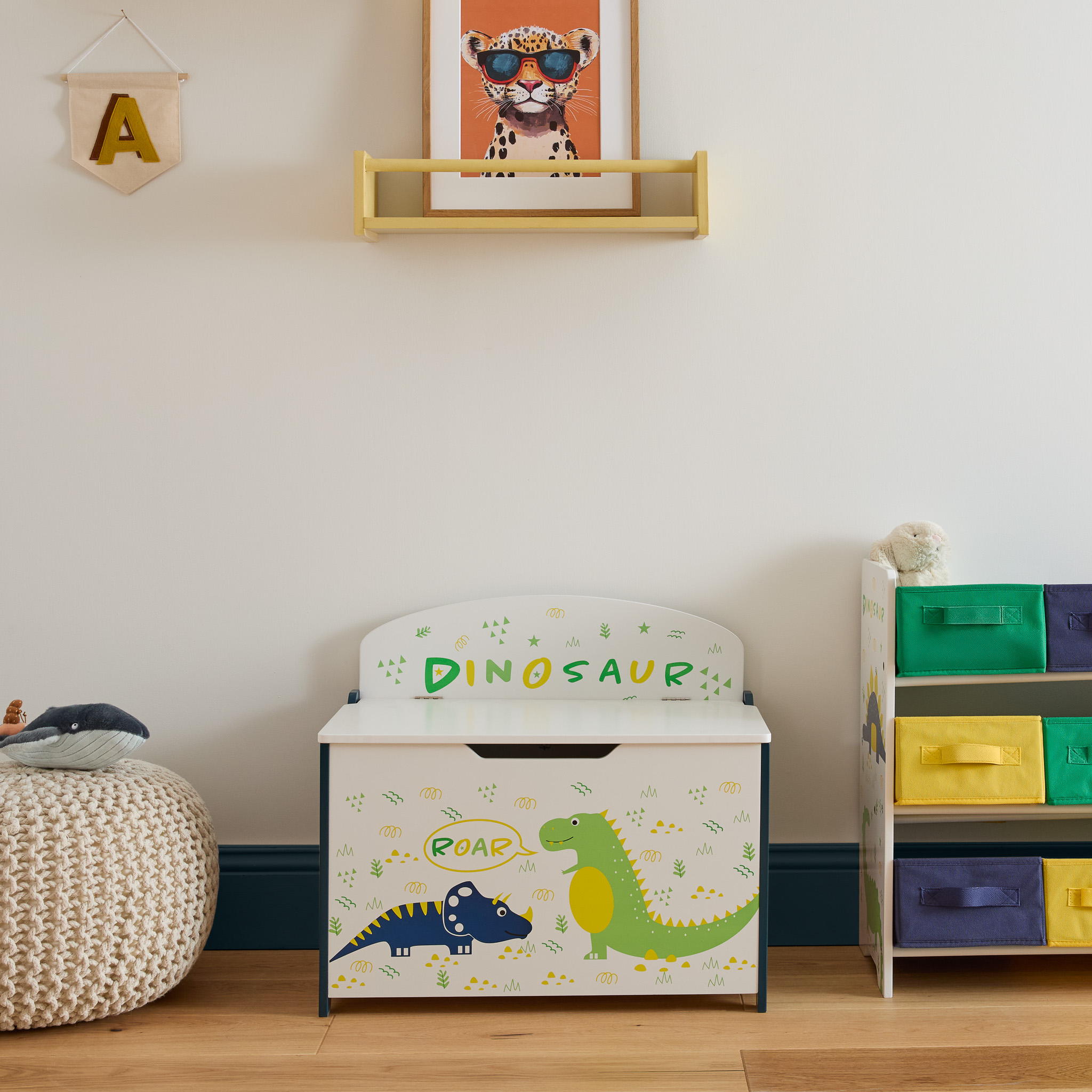 Dinosaur Childrens Storage Drawers Puggle Dino Toy Box