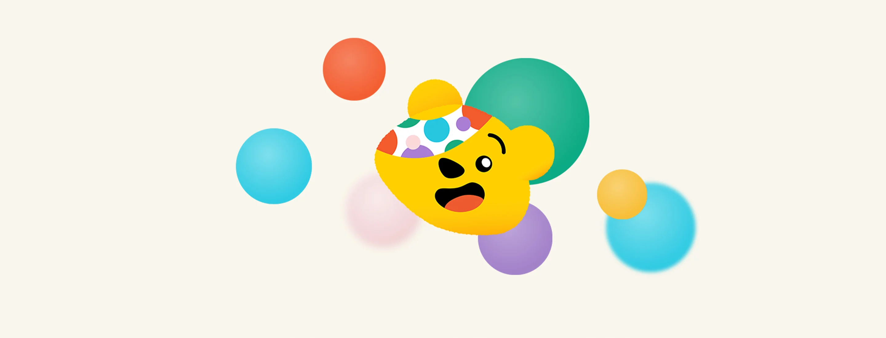 Modern cartoon Pudsey Bear face
