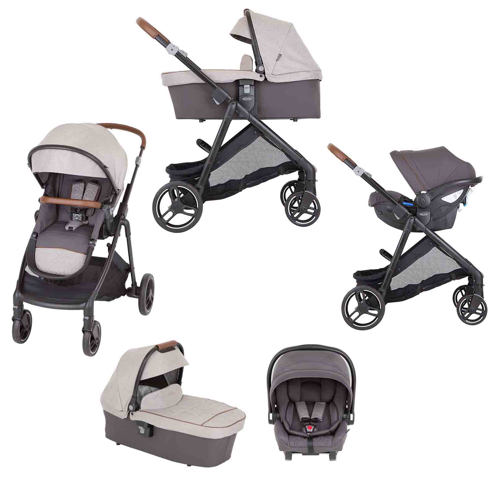 Graco Near2Me Dlx Trio 3-in-1 Travel System - Heather