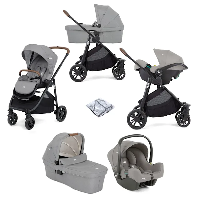 Joie Versatrax E Trio i-Snug Travel System with Ramble Carrycot - Pebble