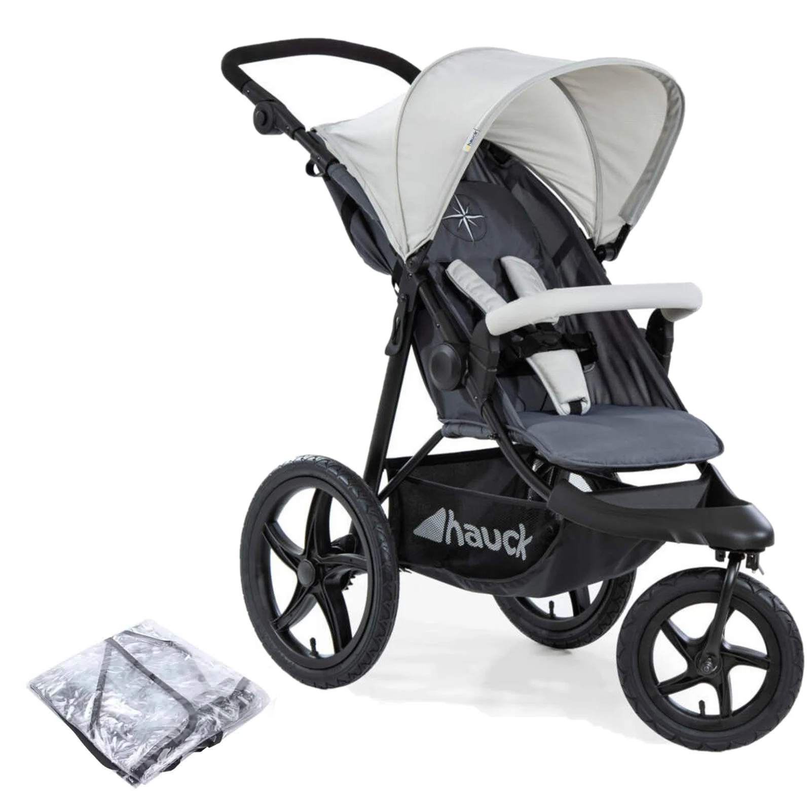 Hauck Runner 3 Wheel Pushchair Silver Grey Silver Grey