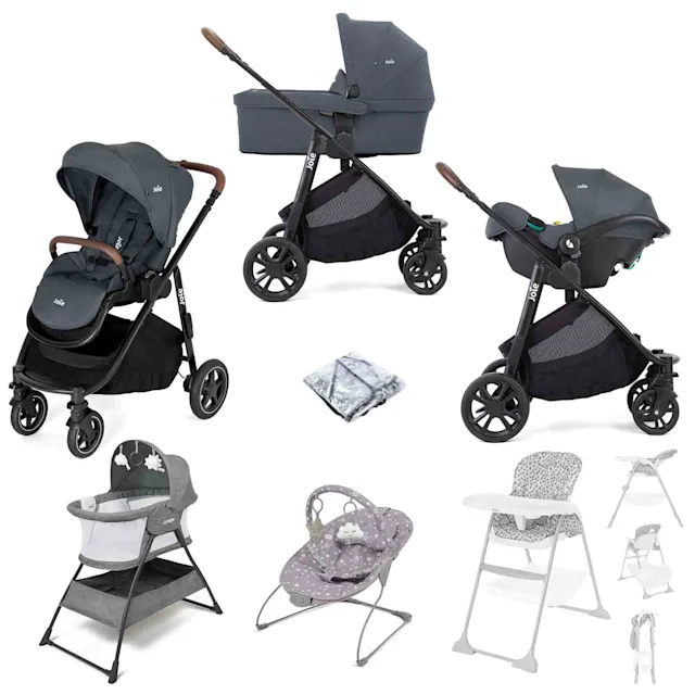 Joie Versatrax E Trio Travel System with i-Snug 2 6-Piece Bundle - Moonlight 