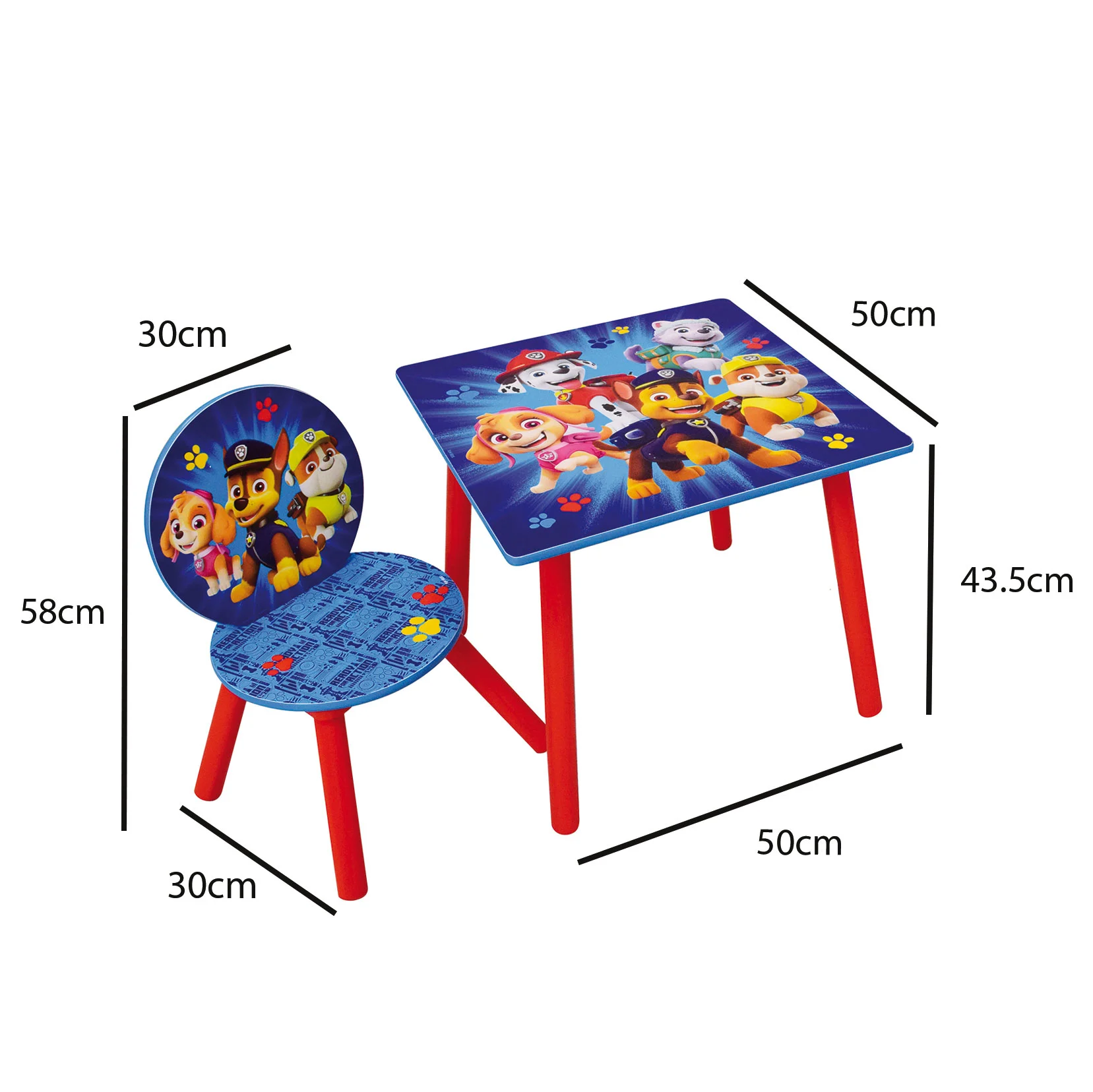 Paw patrol table with chairs best sale