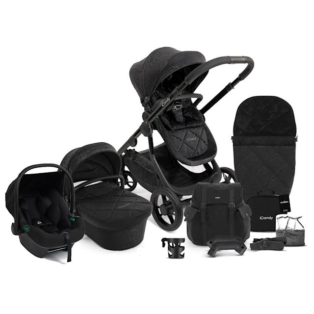 iCandy Orange 3 Complete Travel System Summer Bundle with i Level Car Seat i Base Advance Designer Black The Nursery Store