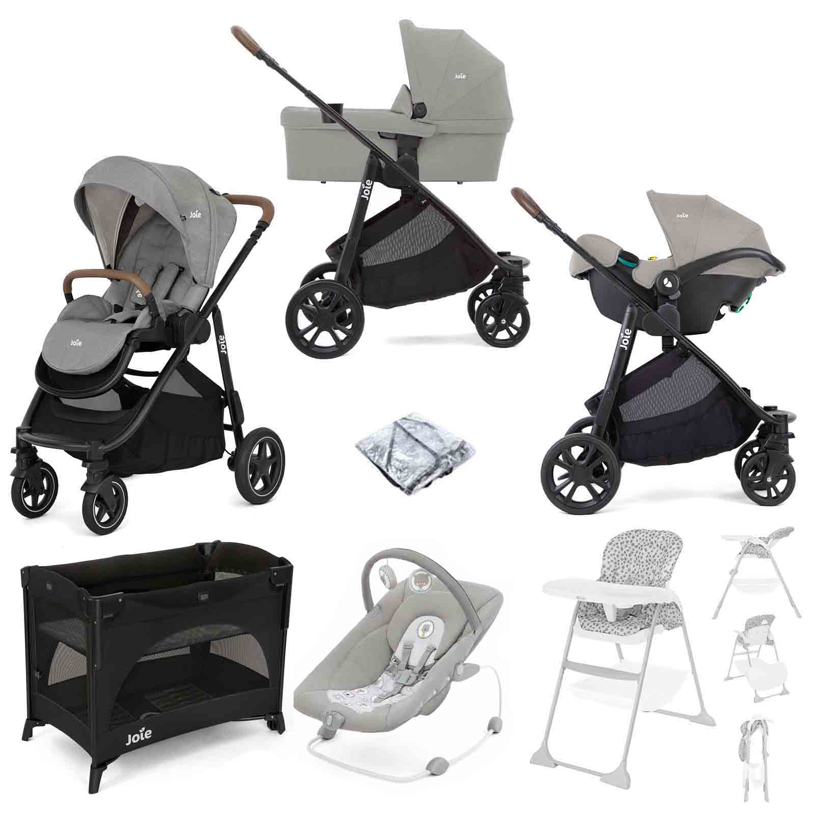 Versatrax E Trio Travel System i Snug 2 6 Piece Bundle Pebble