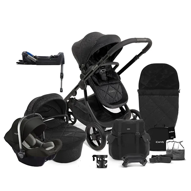 iCandy Orange 3 Carrycot & Pushchair Summer Bundle with Nuna Pipa Lite LX Car Seat - Designer Black