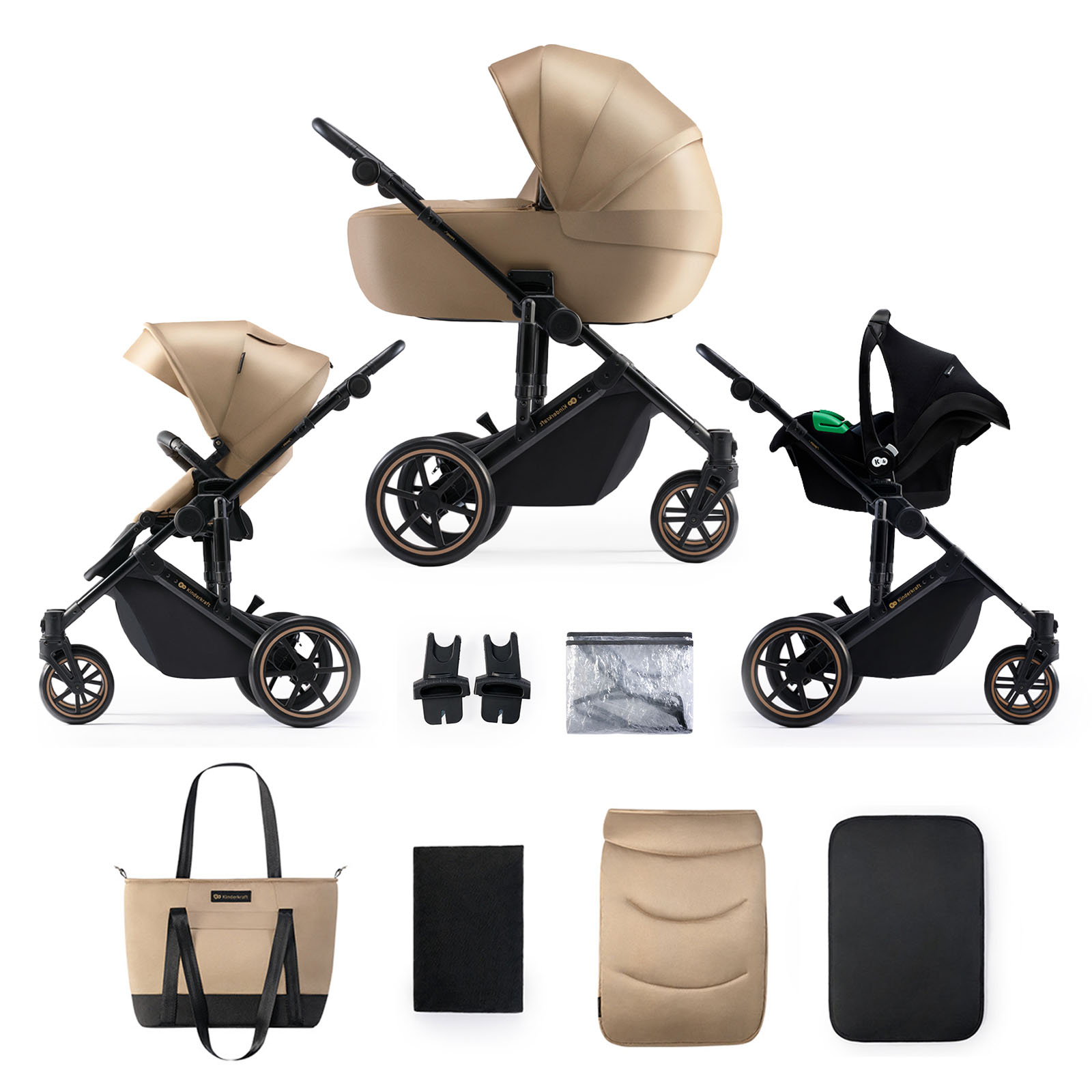 Kinderkraft Prime 2 Travel System Bundle – Beige | The Nursery Store