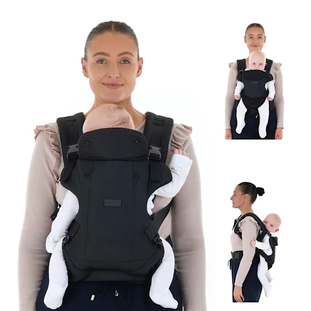 Puggle Easy 4-in-1 Baby Carrier with Bib - Midnight Black