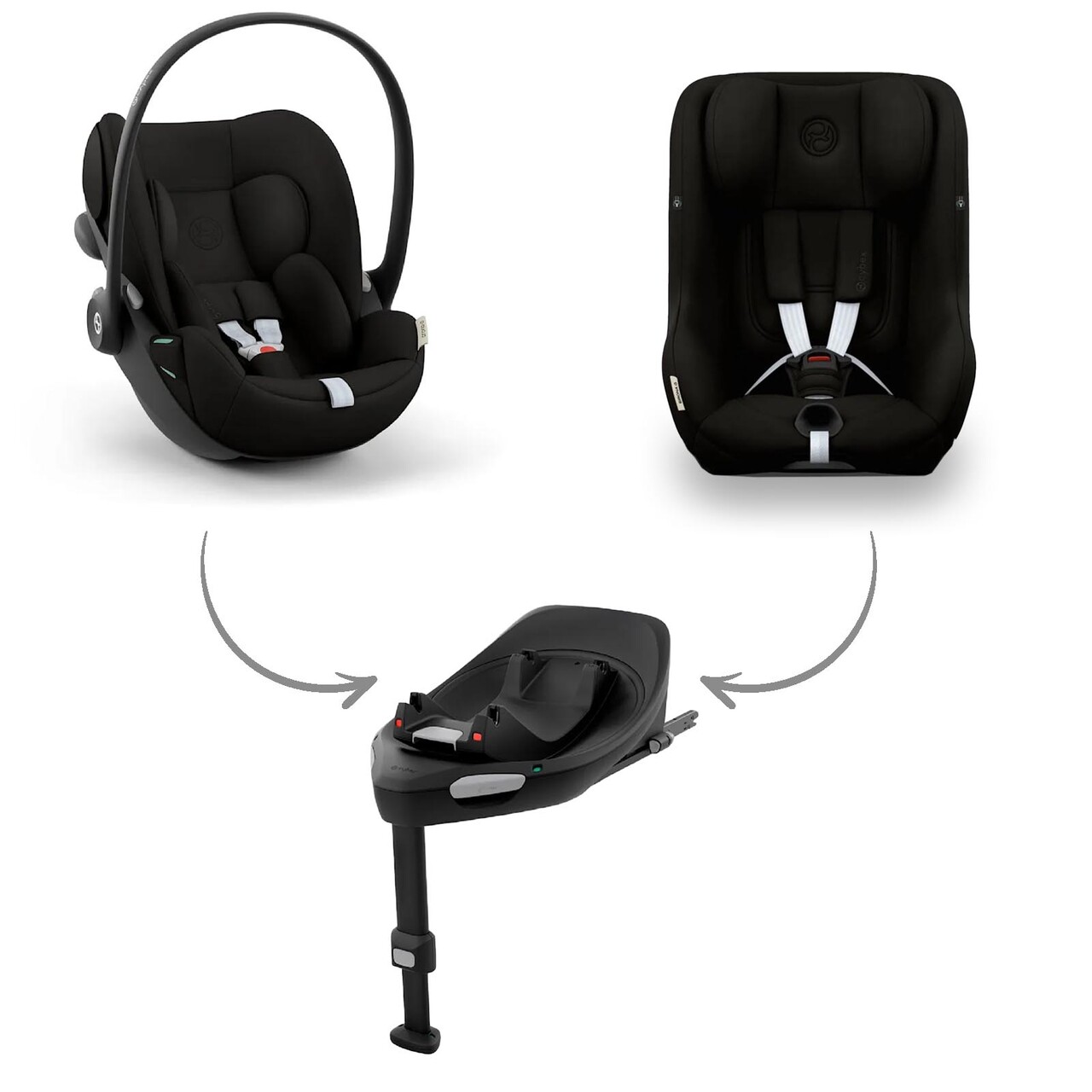 Cybex Cloud G & Sirona G Car Seat Bundle – Black | The Nursery Store