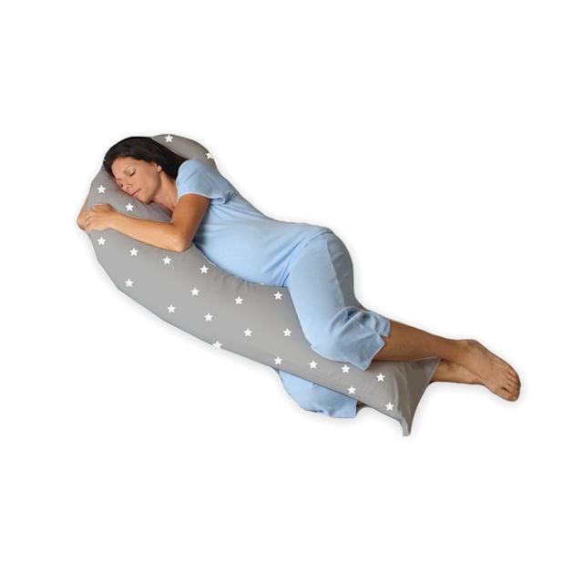 4baby 12ft Body Baby Sleep Support Pillow Grey White Stars The Nursery Store