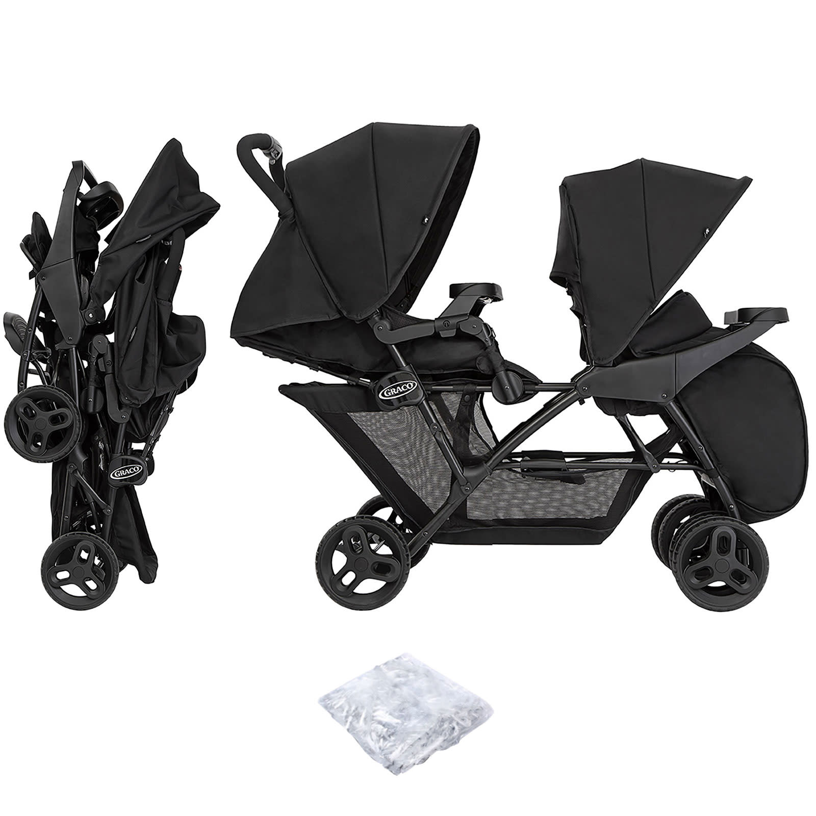 Double pram front and back best sale