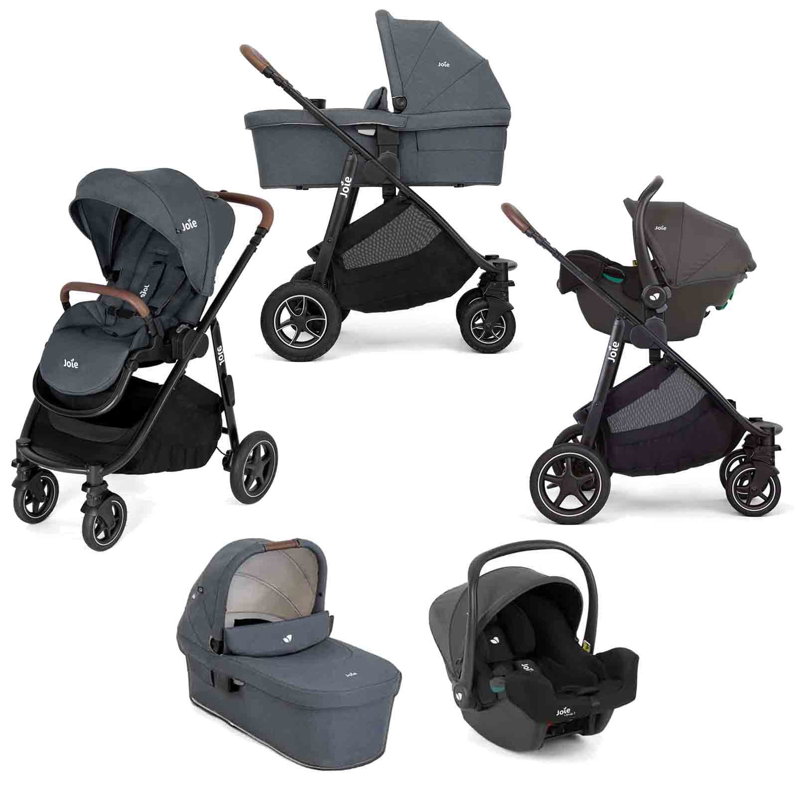 Joie Versatrax Travel System with Ramble XL Carrycot & i-Snug Car Seat - Moonlight