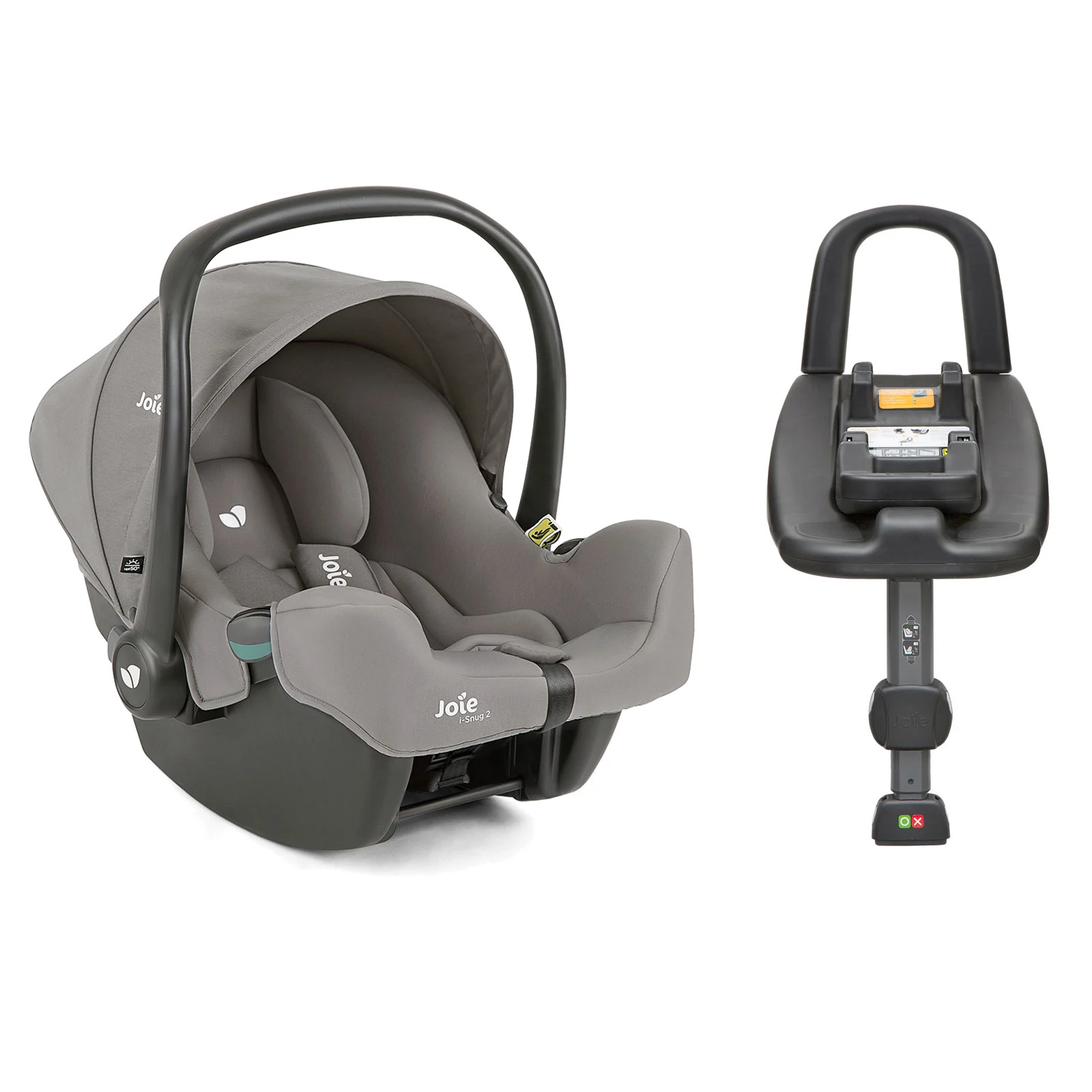 Joie i Snug 2 Group 0 Infant Car Seat with i Base Advance ISOFIX Car Seat Base Pebble 0 12 Months The Nursery Store