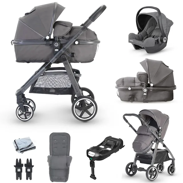 Miniuno Toura Special Edition Car Seat Travel System with ISOFIX Base - Gunmetal Grey