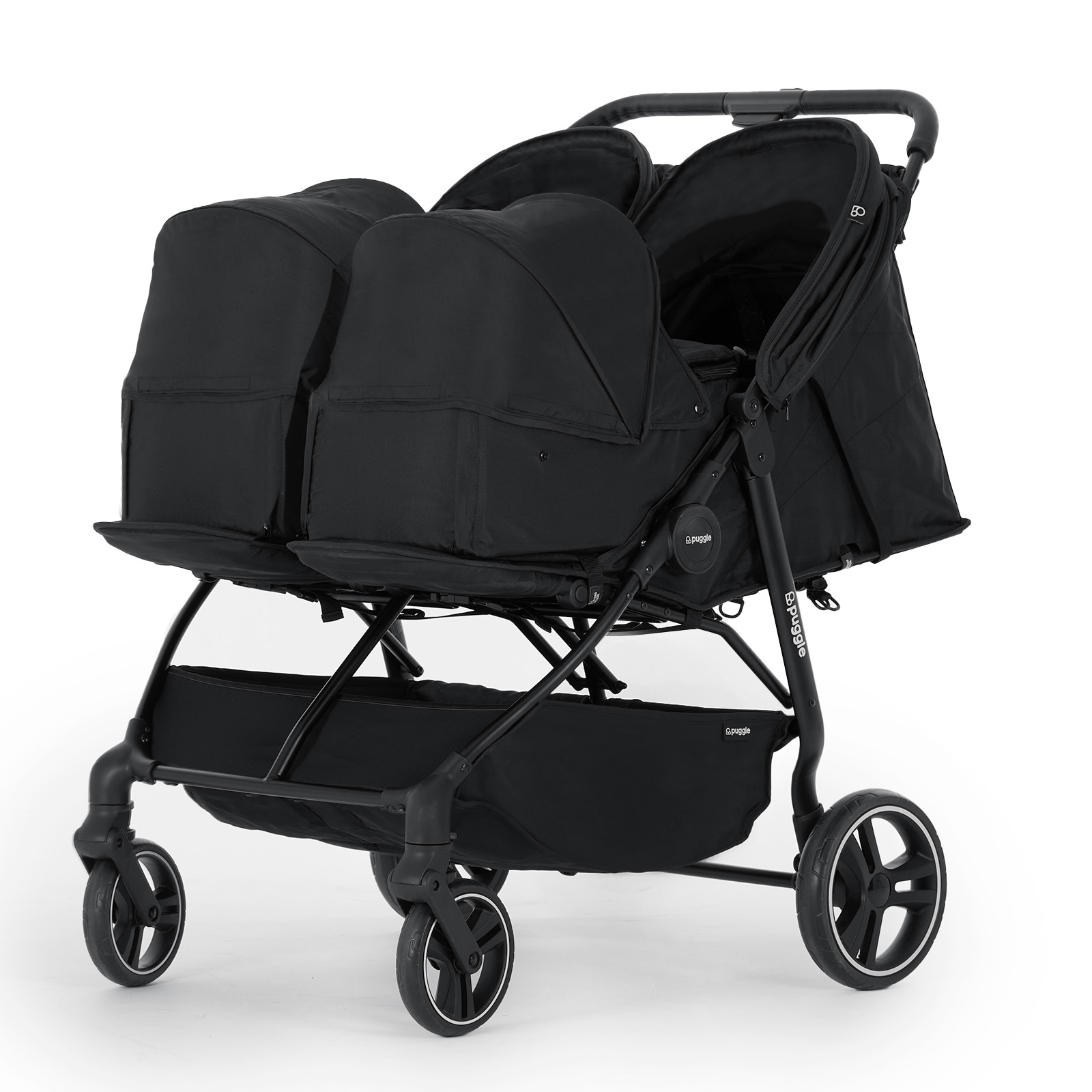 Puggle Urban City Easyfold Twin Double Pushchair with Footmuff