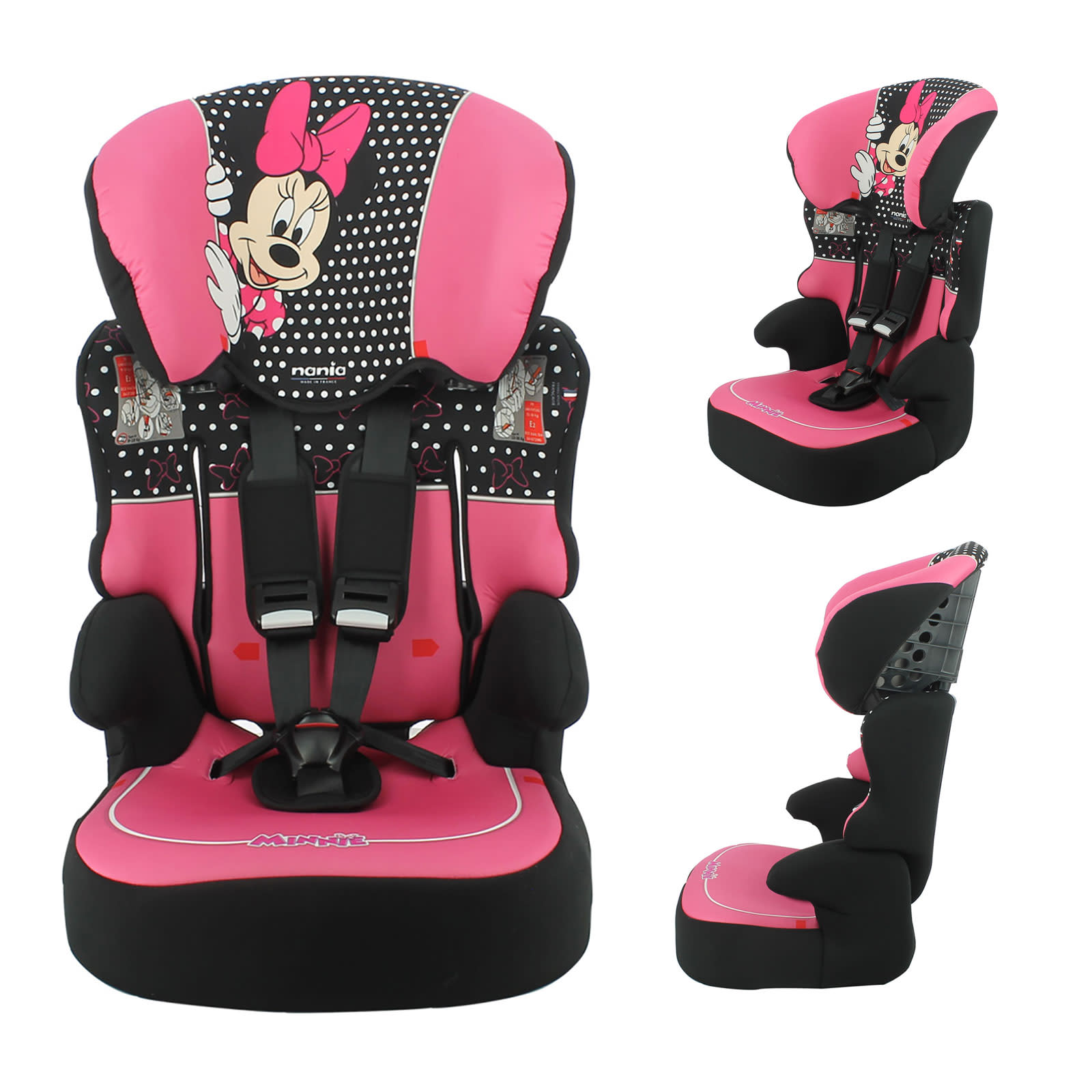 Disney Minnie Mouse Linton Comfort Plus Group 1 2 3 Car Seat Pink 9 Months 12 Years