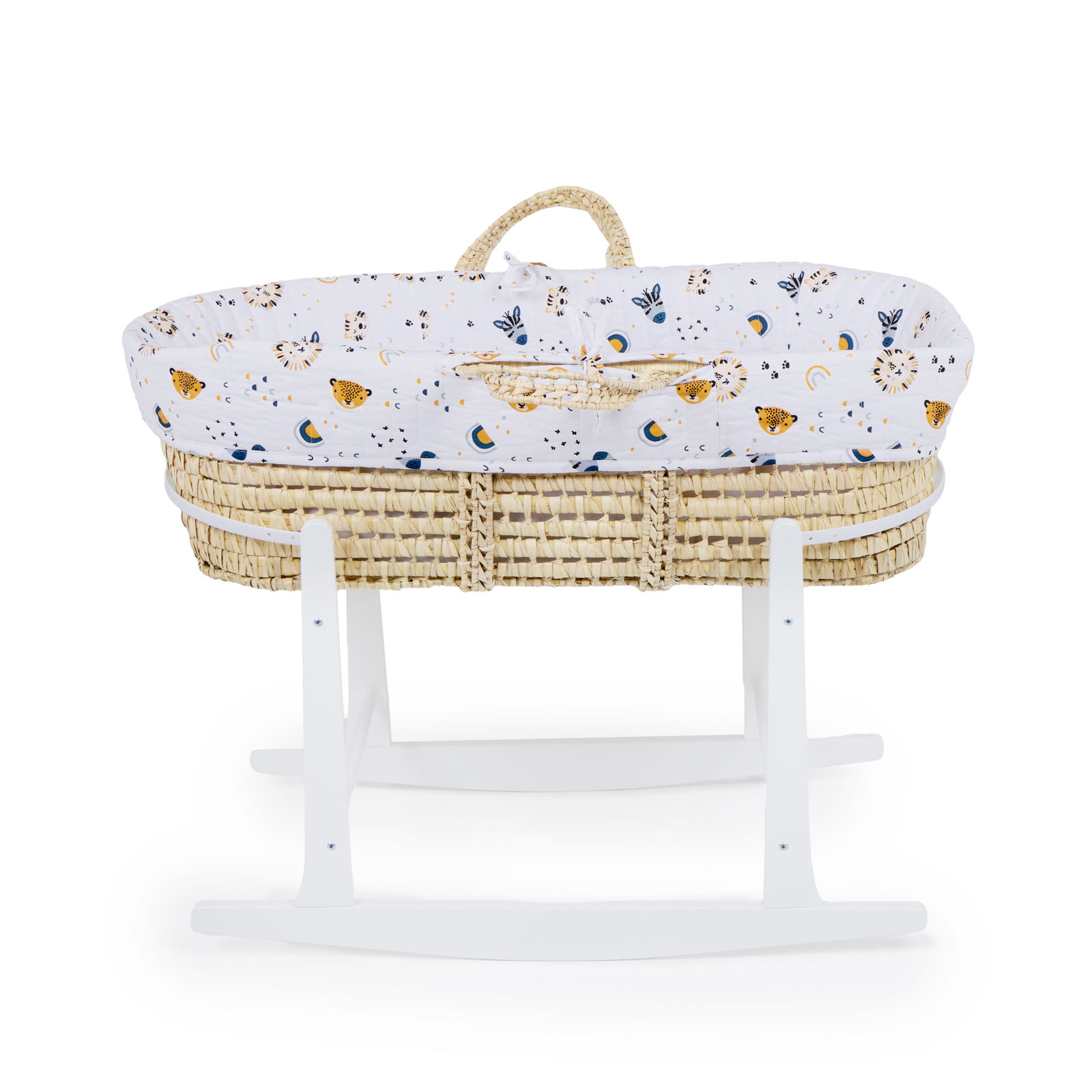 Quilted Palm Moses Basket Rocking Stand Zebra World