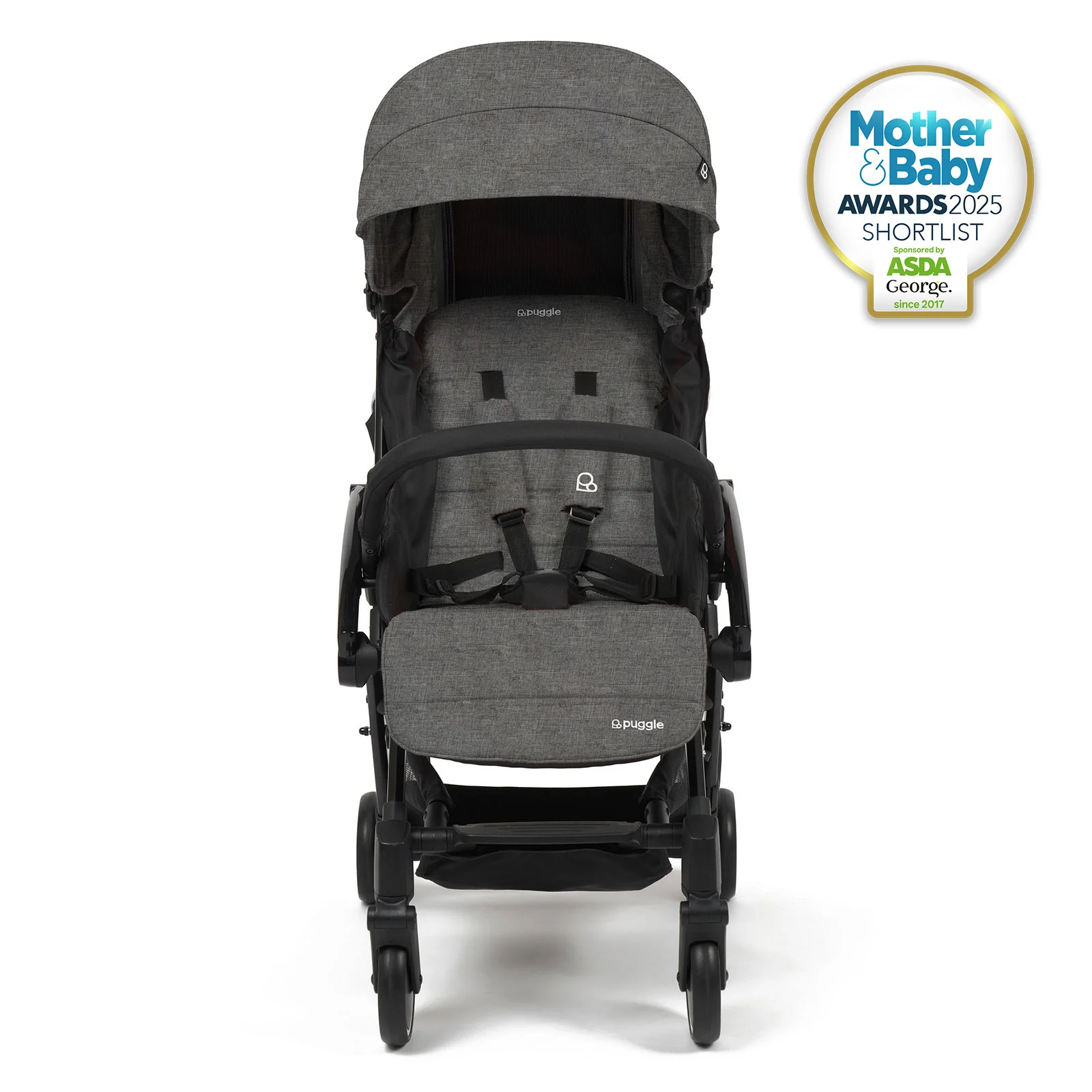 Puggle Seattle Fold Go Compact Pushchair Graphite Grey The