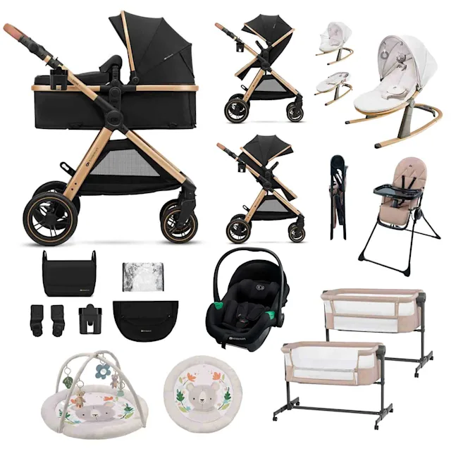 KinderKraft ESME PRO 3-in-1 Travel System 12-Piece Bundle - Black
