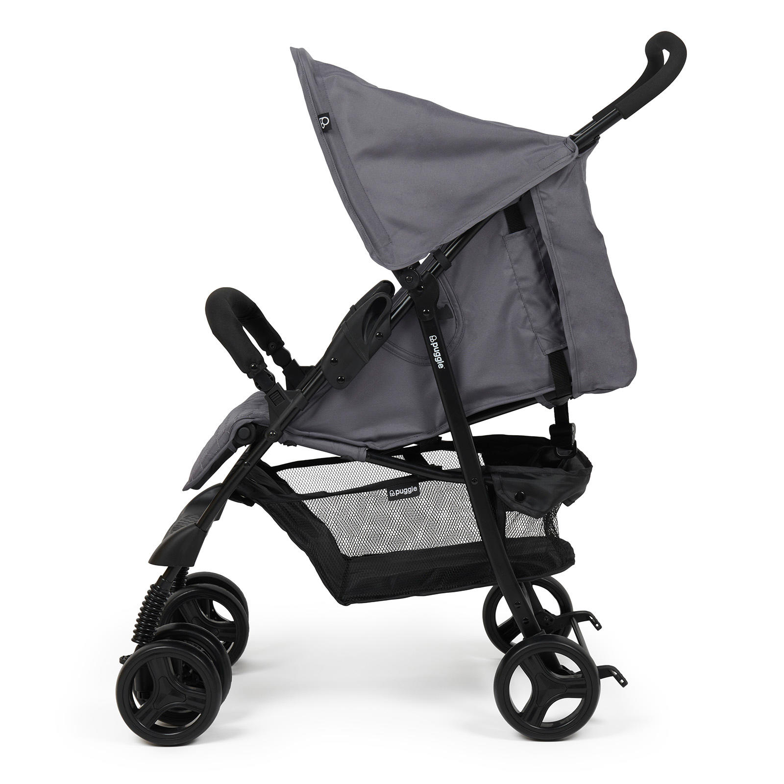 Puggle Holiday Luxe Pushchair with Rain Cover Universal Footmuff Changing Bag and Mat Slate Grey The Nursery Store