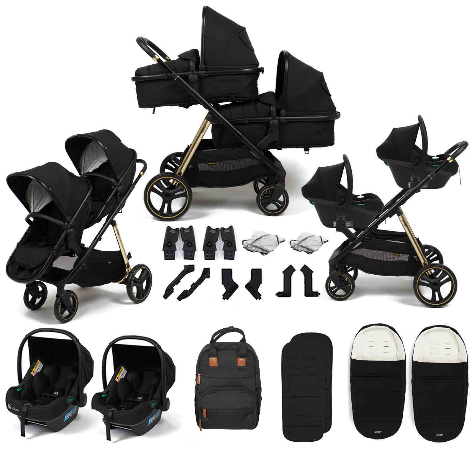 Memphis 2 1 Duo Twin Special Edition Travel System Car Seats & Accessories Midnight Black Gold