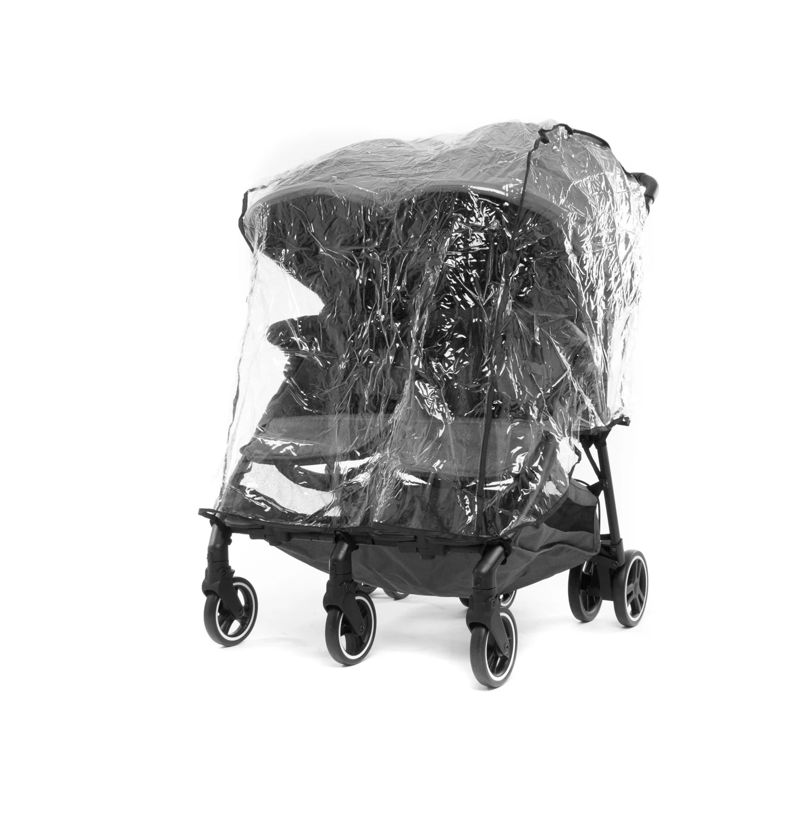 Baby Monsters Kuki Lightweight 9.8kg Twin Double Pushchair With Raincover Texas Grey The Nursery Store