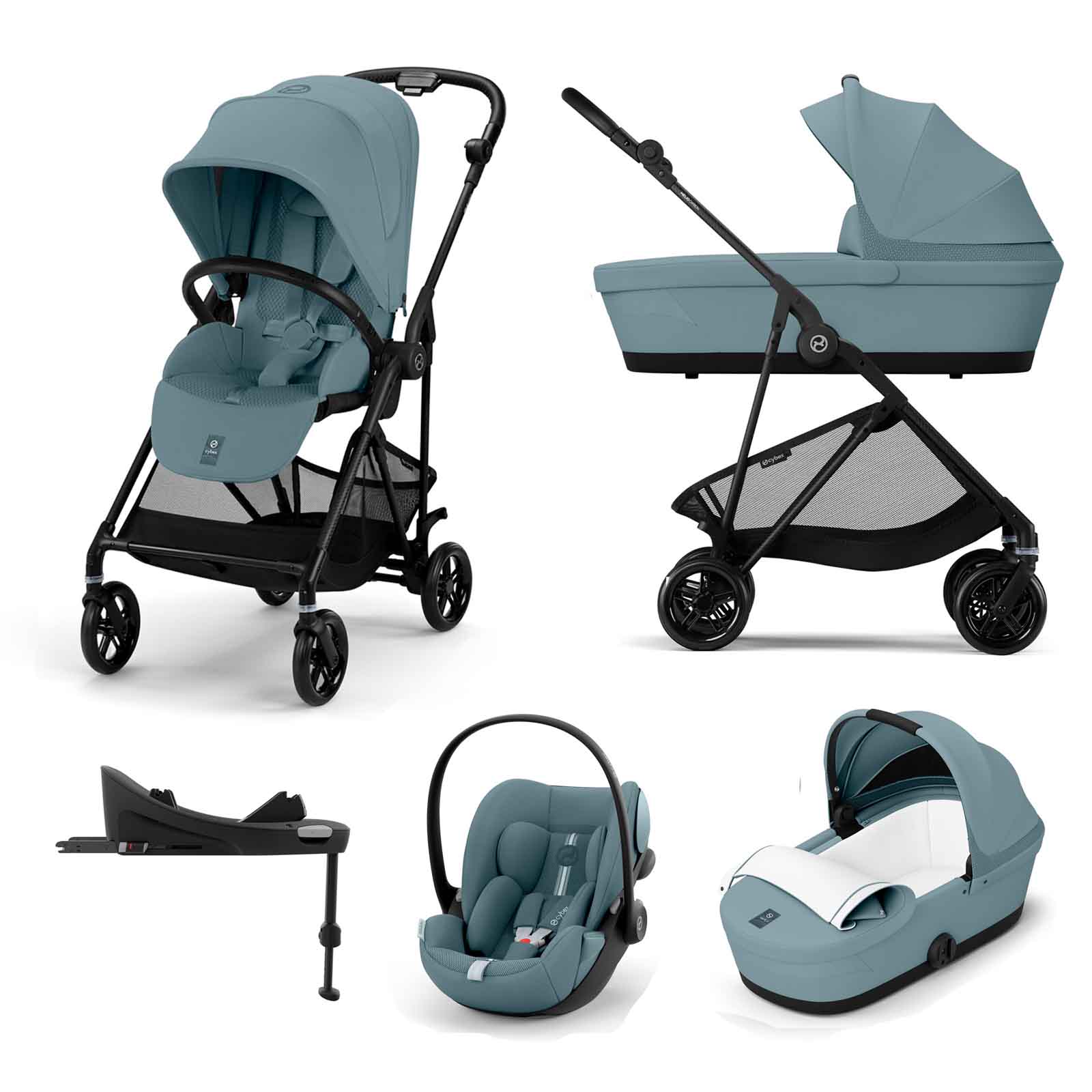 Cybex Melio Carbon 3-in-1 with Cloud G - Stormy Blue | The Nursery
