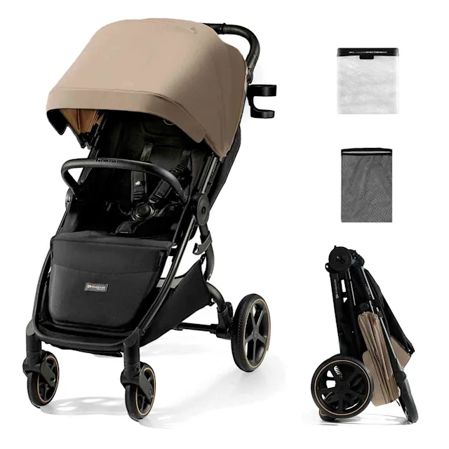 Kinderkraft Mitzy Stroller with Cup Holder & Rain Cover - Linen Biege