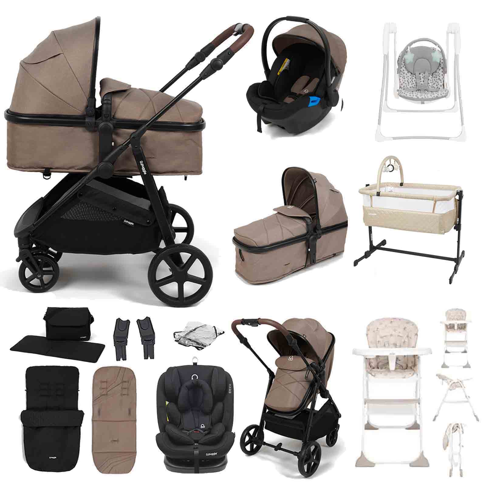 Monaco XT 2 1 Travel System 2 Car Seats 13 Piece Bundle Truffle