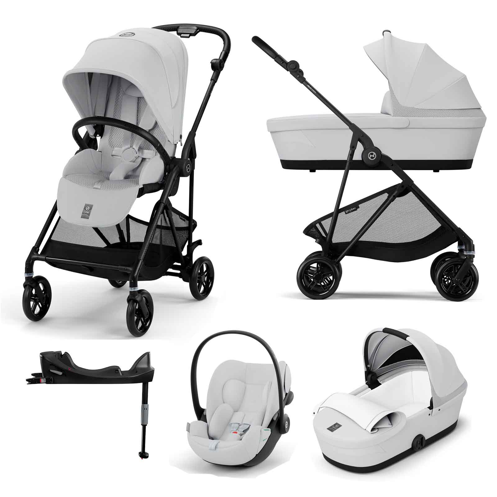 Melio Carbon 3 1 Travel System Cloud G Car Seat & Base G3 Fog