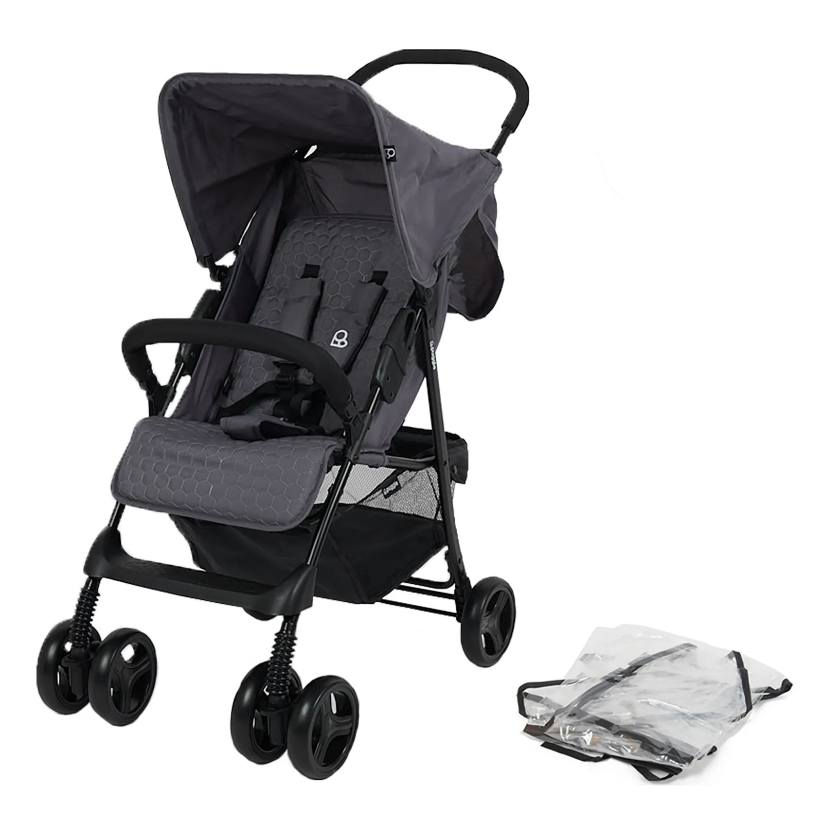 Puggle Holiday Luxe Pushchair Rain Cover Slate Grey The Nursery Store