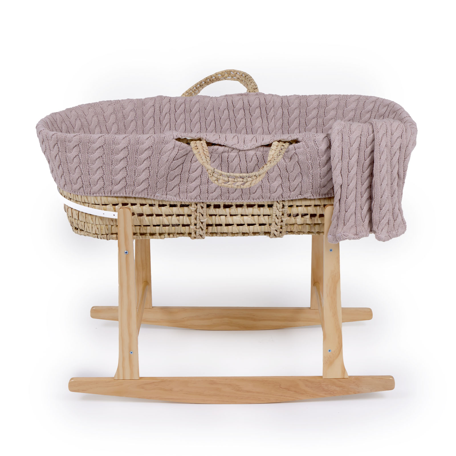 Knitted Palm Moses Basket Rocking Stand