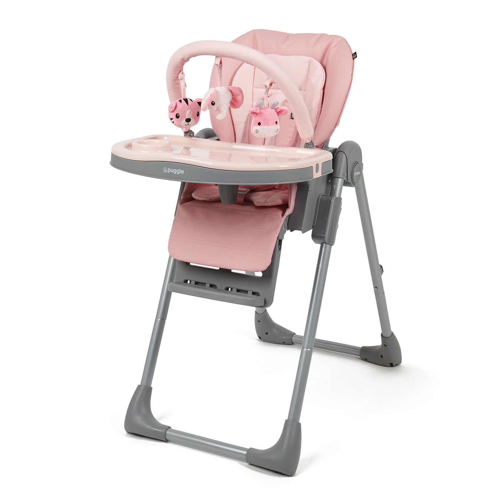 Puggle Foodie Eat & Play 9in1 HiLo Highchair From Birth Blush Pink