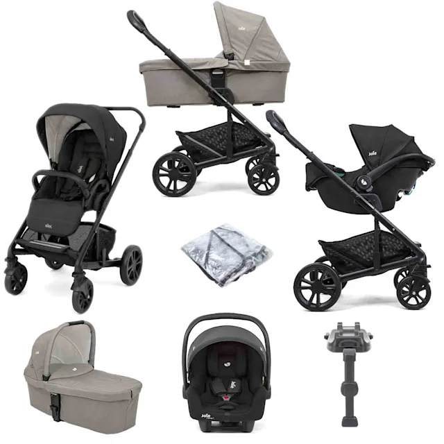 Joie Chrome Travel System with  i-Snug 2 Car Seat & i-Base Advance - Shale