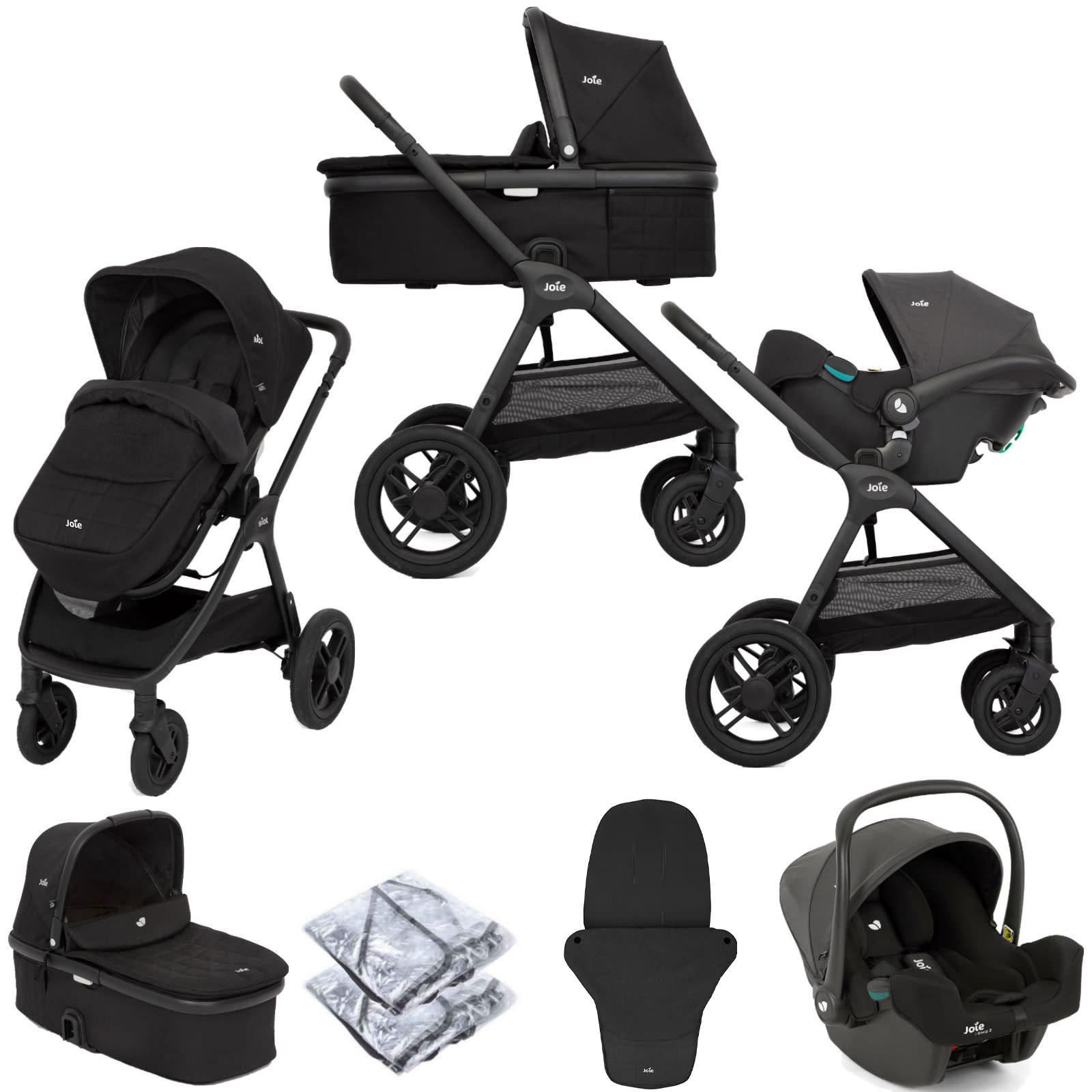 Joie Honour Travel System with i Snug 2 i Size Car Seat and Carrycot Shale The Nursery Store