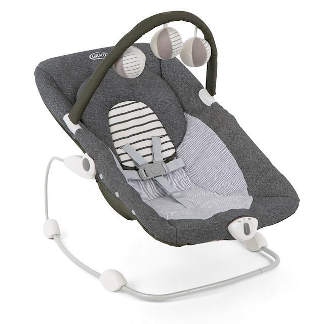 Graco Cheerie Infant Baby Bouncer Chair with Vibration Grey Stripe The Nursery Store