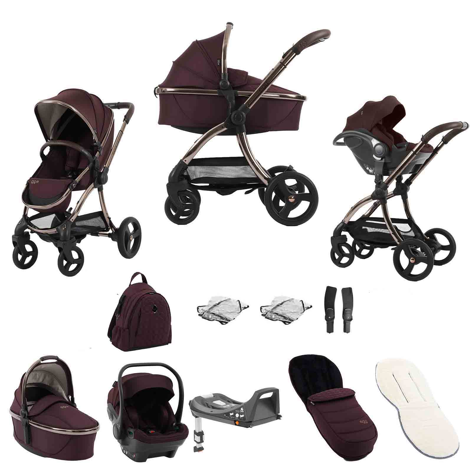 BabyStyle egg3 3 1 Travel System 9 Piece Bundle Mulberry