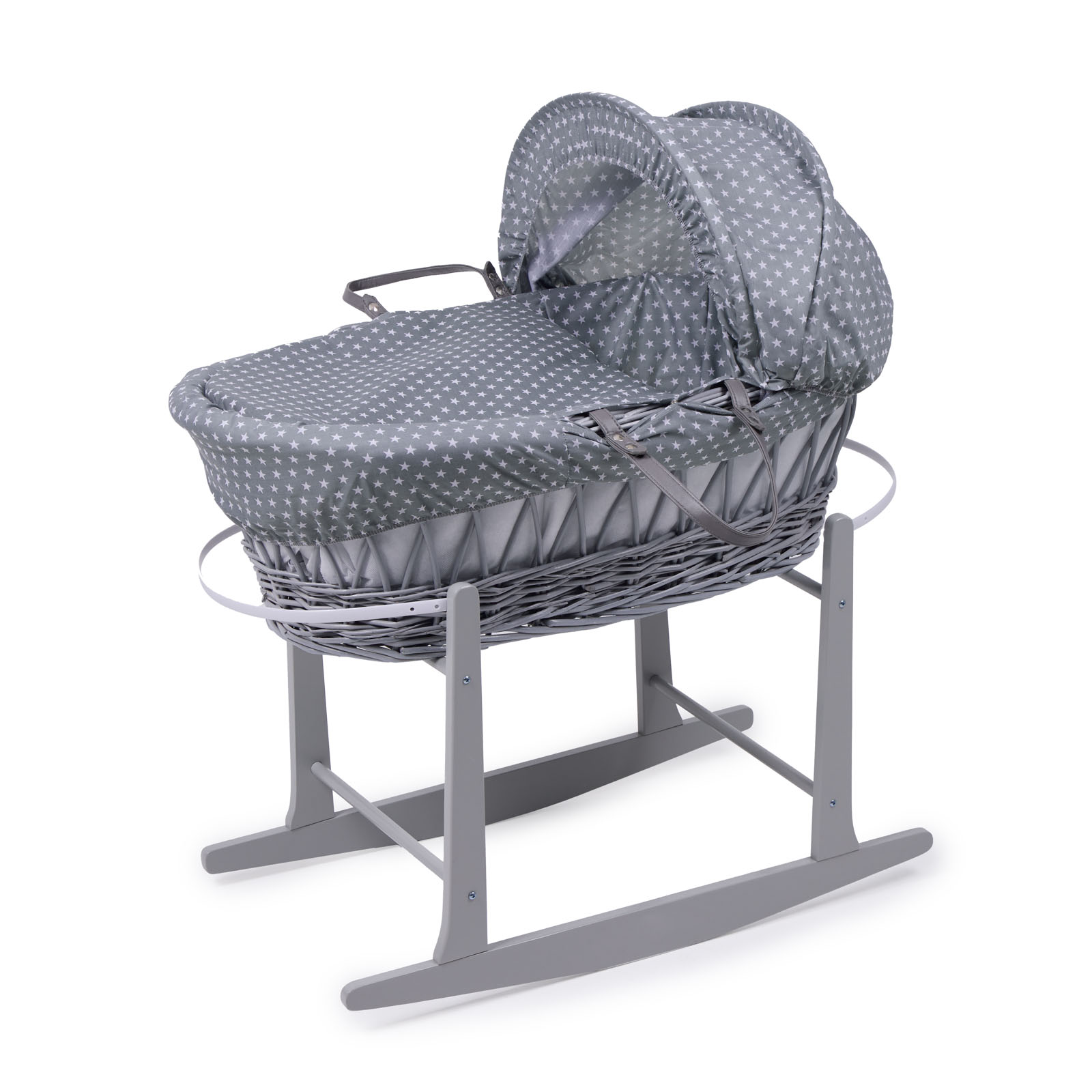 Wicker Moses Basket Rocking Stand Stars