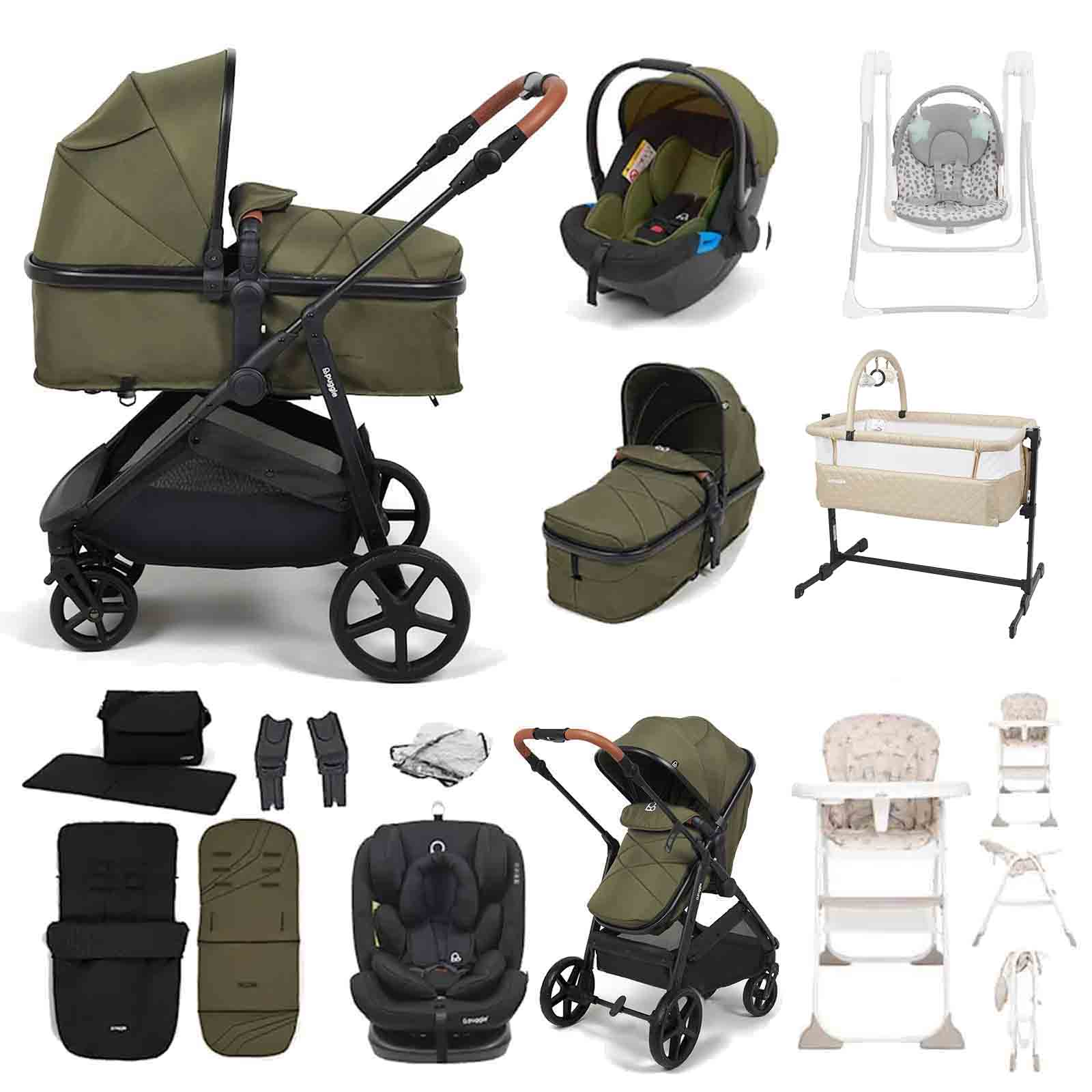 Monaco XT 2 1 Travel System 2 Car Seats 13 Piece Bundle Forest Green