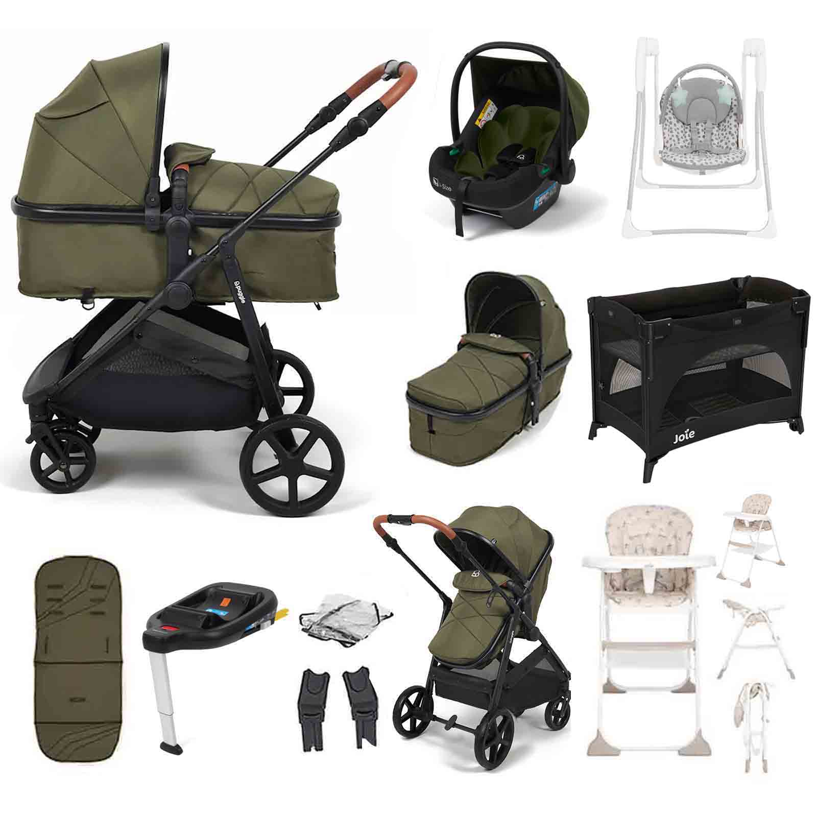Monaco XT i Travel System Car Seat 9 Piece Bundle Forest Green