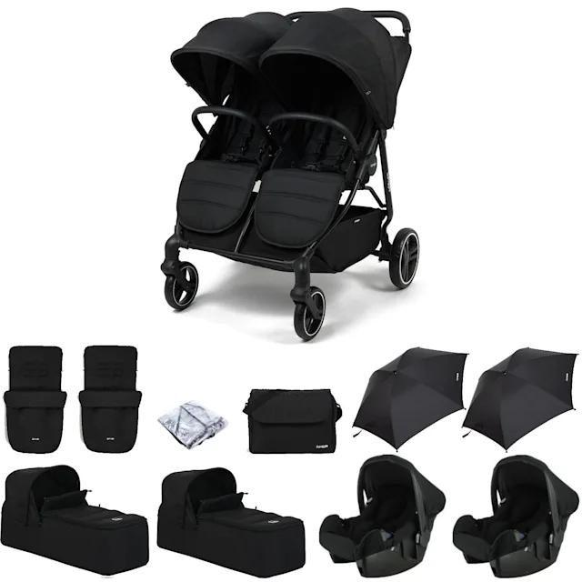 Double pram carrycot and seat deals